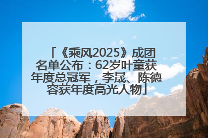 《乘风2025》成团名单公布：62岁叶童获年度总冠军，李晟、陈德容获年度高光人物