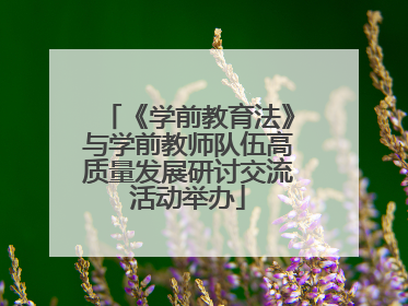 《学前教育法》与学前教师队伍高质量发展研讨交流活动举办