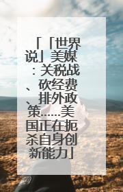 「世界说」美媒：关税战、砍经费、排外政策……美国正在扼杀自身创新能力