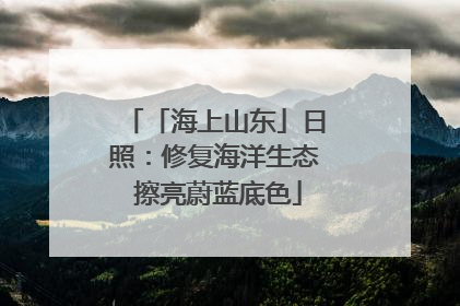 「海上山东」日照：修复海洋生态 擦亮蔚蓝底色