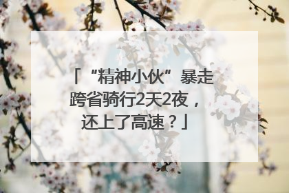 “精神小伙”暴走跨省骑行2天2夜，还上了高速？