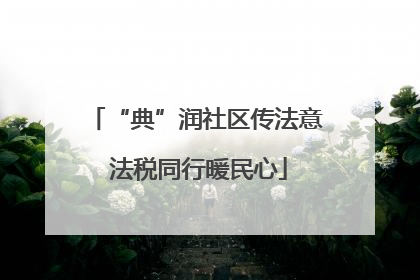“典”润社区传法意 法税同行暖民心