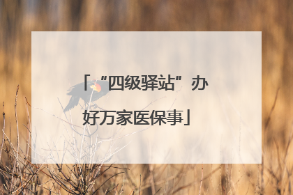“四级驿站”办好万家医保事