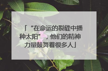 “在命运的裂缝中播种太阳”，他们的精神力量鼓舞着很多人