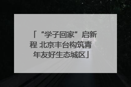 “学子回家”启新程 北京丰台构筑青年友好生态城区