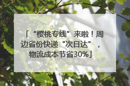 “樱桃专线”来啦！周边省份快递“次日达”，物流成本节省30%