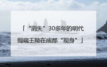 “消失”30多年的明代蜀端王陵在成都“现身”