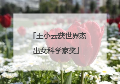 王小云获世界杰出女科学家奖