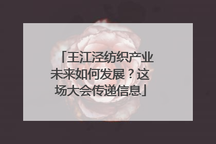 王江泾纺织产业未来如何发展？这场大会传递信息