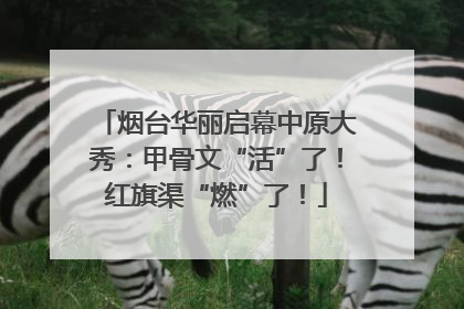 烟台华丽启幕中原大秀：甲骨文“活”了！红旗渠“燃”了！
