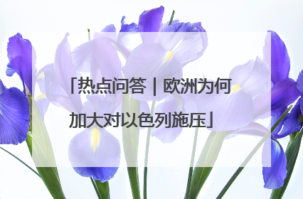 热点问答｜欧洲为何加大对以色列施压