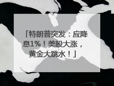 特朗普突发：应降息1%！美股大涨，黄金大跳水！