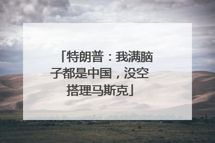 特朗普：我满脑子都是中国，没空搭理马斯克