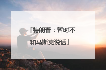 特朗普：暂时不和马斯克说话