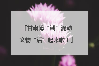 甘肃博“潮”涌动 文物“活”起来啦！