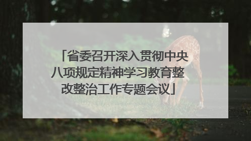 省委召开深入贯彻中央八项规定精神学习教育整改整治工作专题会议