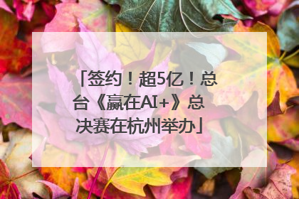 签约！超5亿！总台《赢在AI+》总决赛在杭州举办