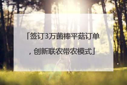 签订3万菌棒平菇订单，创新联农带农模式