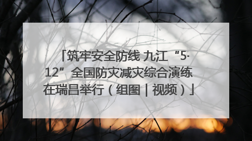 筑牢安全防线 九江“5·12”全国防灾减灾综合演练在瑞昌举行（组图｜视频）
