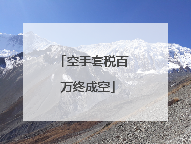 空手套税百万终成空