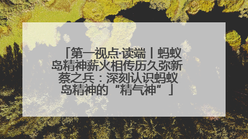 第一视点·读端丨蚂蚁岛精神薪火相传历久弥新 蔡之兵：深刻认识蚂蚁岛精神的“精气神”
