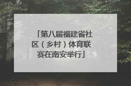 第八届福建省社区（乡村）体育联赛在南安举行