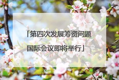 第四次发展筹资问题国际会议即将举行