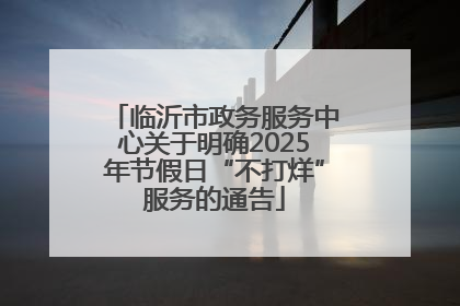 临沂市政务服务中心关于明确2025年节假日“不打烊”服务的通告