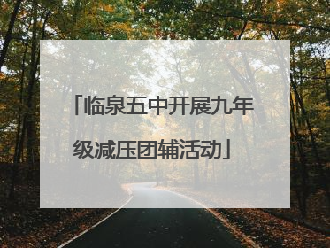 临泉五中开展九年级减压团辅活动