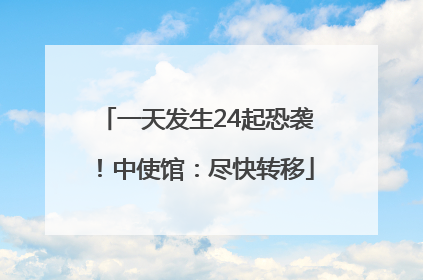 一天发生24起恐袭！中使馆：尽快转移