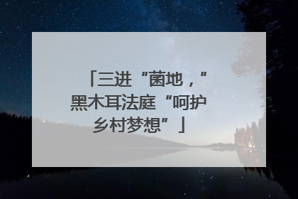 三进“菌地，”黑木耳法庭“呵护乡村梦想”
