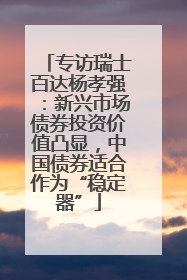 专访瑞士百达杨孝强：新兴市场债券投资价值凸显，中国债券适合作为“稳定器”