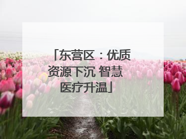 东营区：优质资源下沉 智慧医疗升温