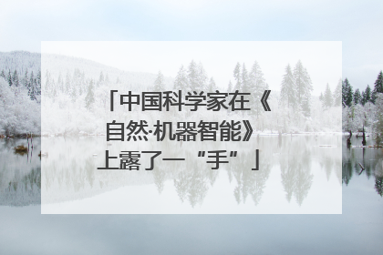 中国科学家在《自然·机器智能》上露了一“手”