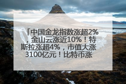 中国金龙指数涨超2%，金山云涨近10%！特斯拉涨超4%，市值大涨3100亿元！比特币涨回11万美元关口