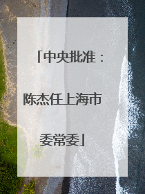 中央批准：陈杰任上海市委常委