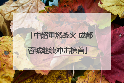 中超重燃战火 成都蓉城继续冲击榜首