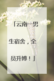 云南一男生宿舍，全员升博！