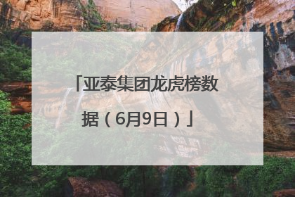 亚泰集团龙虎榜数据（6月9日）