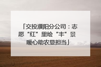 交投濮阳分公司：志愿“红”里绘“丰”景 暖心助农显担当