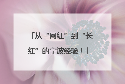 从“网红”到“长红”的宁波经验！