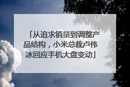 从追求销量到调整产品结构，小米总裁卢伟冰回应手机大盘变动