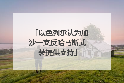 以色列承认为加沙一支反哈马斯武装提供支持