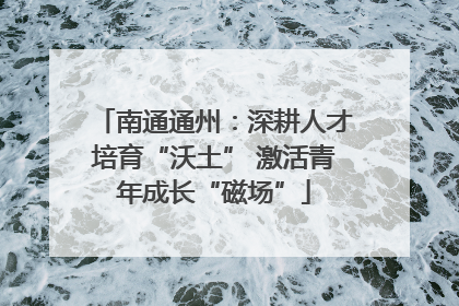 南通通州：深耕人才培育“沃土” 激活青年成长“磁场”