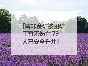 南非金矿被困矿工暂无伤亡 79人已安全升井