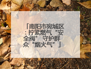 南阳市宛城区：拧紧燃气“安全阀” 守护群众“烟火气”