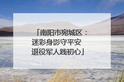南阳市宛城区：迷彩身影守平安 退役军人践初心