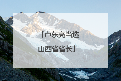 卢东亮当选山西省省长