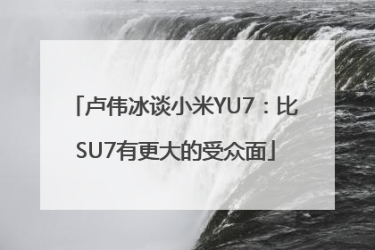 卢伟冰谈小米YU7：比SU7有更大的受众面