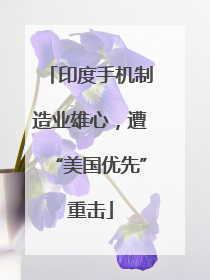 印度手机制造业雄心，遭“美国优先”重击